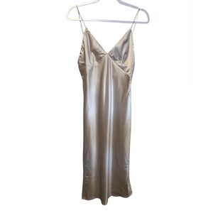 BOA. Because Of Alice NWT Satin Slip Midi Dress Champagne Size Medium Party Prom